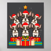 Cute French Bulldog Le Frenchie Christmas Tree Xma ポスター (正面)