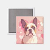 Cute French Bulldog Love Magnet マグネット (正面/裏面)