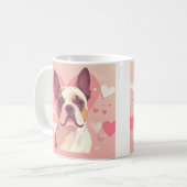Cute French Bulldog Love Mug コーヒーマグカップ (正面左)