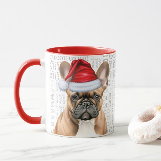 Cute French Bulldog Lover Christmas Holiday マグカップ (ドーナツ)