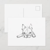Cute French Bulldog, Personalised Postcard ポストカード (正面/裏面)