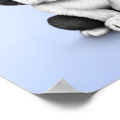 Cute French Bulldog Puppy Dog on Light Blue ポスター (角)