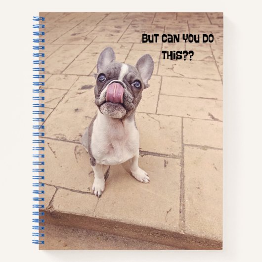 Cute French Bulldog puppy journal notebook  ノートブック (正面)