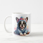 Cute French Bulldog Puppy Mug コーヒーマグカップ (左)