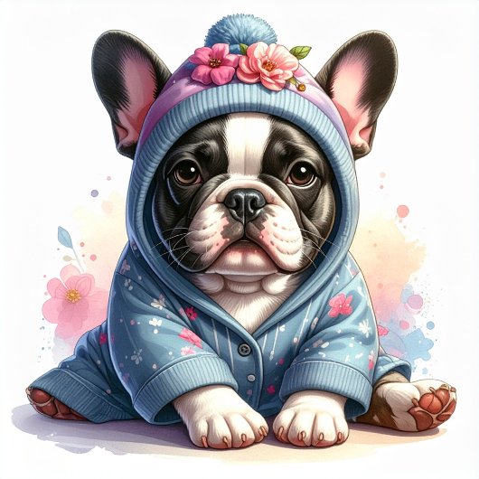 Cute French Bulldog Puppy Sticker スクエアシール