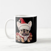 Cute French Bulldog Santa Hat Merry Christmas T Sh コーヒーマグカップ (左)