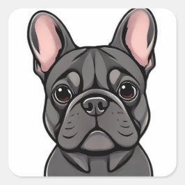 Cute French Bulldog Sticker | Adorable Frenchie Lo スクエアシール