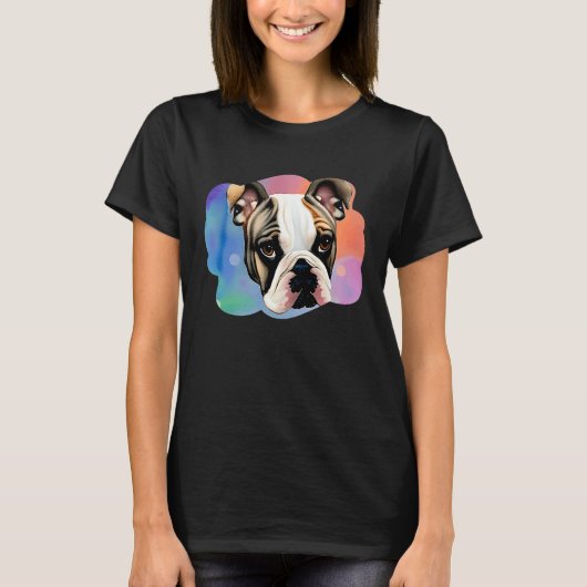 Cute French Bulldog Watercolour for bulldog Mom lo Tシャツ (正面)