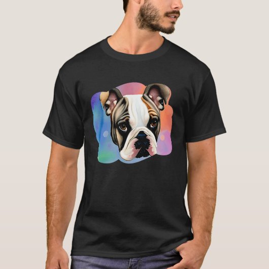 Cute French Bulldog Watercolour for bulldog Mom lo Tシャツ (正面)