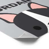 Cute French Bulldog with Personalized Name Poster ポスター (角)