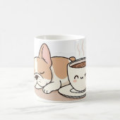 Cute Frenchie in Coffee Cup French Bulldog Design コーヒーマグカップ (中央)