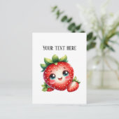 Cute fresh strawberry customizable vendors ポストカード (スタンド正面)