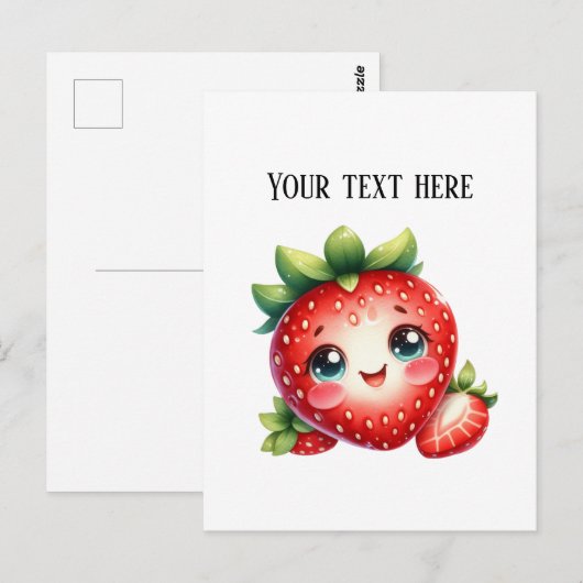 Cute fresh strawberry customizable vendors ポストカード (正面/裏面)