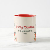 Cute Frida Kahlo Retro Merry Christmas Name マグカップ (中央)