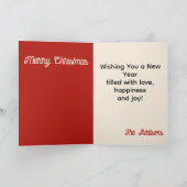 Cute Frida Kahlo Retro Minimalist Merry Christmas カード (内部)