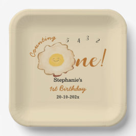 Cute Fried Egg 1st Birthday ペーパープレート
