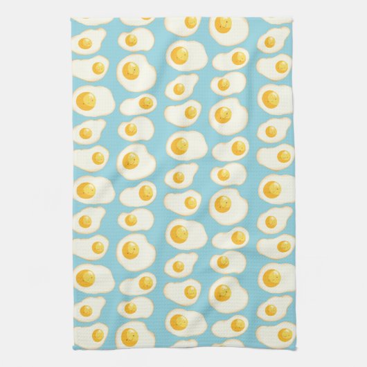 Cute Fried eggs キッチンタオル (縦)