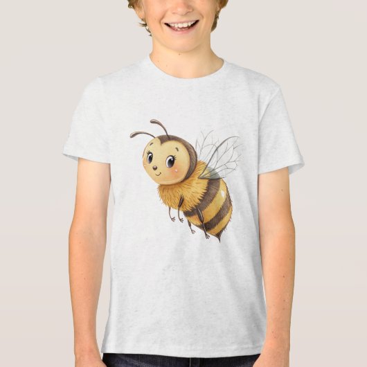 Cute Friendly Bumblebee Illustration トライブレンドＴシャツ (正面)