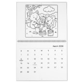 Cute Friends Coloring Calendar カレンダー (3月 2026)