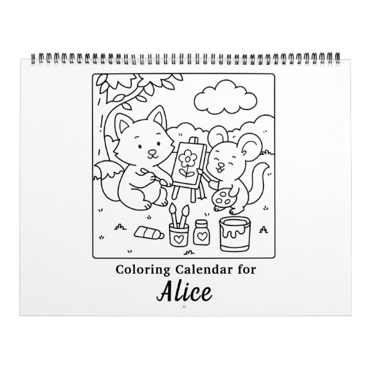 Cute Friends Coloring Calendar カレンダー (カバー)