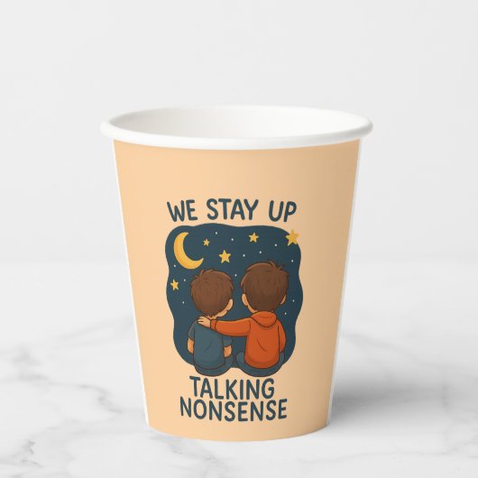 Cute Friendship Night Sky Party Paper Cup 紙コップ (正面)