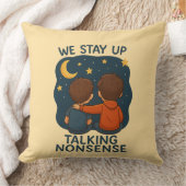 Cute Friendship Night Sky Throw Pillow クッション (ブランケット)
