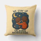 Cute Friendship Night Sky Throw Pillow クッション (正面)