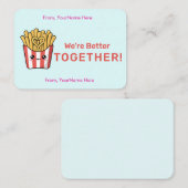 Cute Fries Classroom Valentine Flat Note Card ノートカード (正面/裏面)