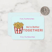 Cute Fries Classroom Valentine Flat Note Card ノートカード (正面/裏面インサイチュ)