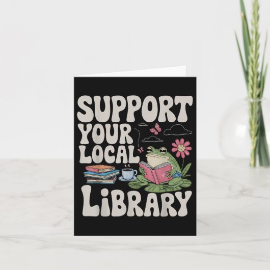 Cute Frogが地元の図書館をサポートLibrarian Boo カード (正面)
