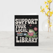 Cute Frogが地元の図書館をサポートLibrarian Boo カード (黄色い花)