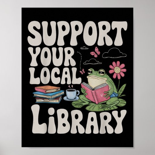 Cute Frogが地元の図書館をサポートLibrarian Boo ポスター (正面)