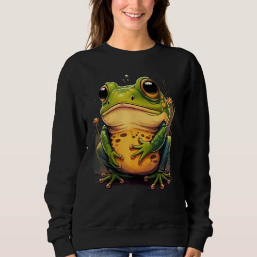 Cute Frog  Animal on Frog 1 スウェットシャツ (正面)