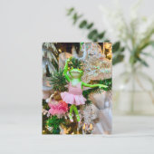 Cute Frog Ballerina Christmas Tree Postcard ポストカード (スタンド正面)