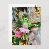 Cute Frog Ballerina Christmas Tree Postcard ポストカード (正面/裏面)