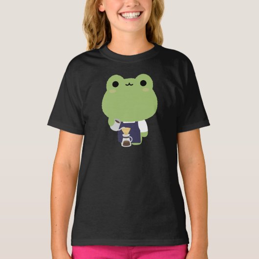 Cute Frog Barista Tシャツ (正面)