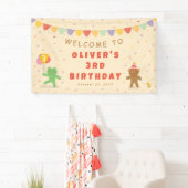 Cute Frog & Bear Birthday Banner 横断幕 (インサイチュ)