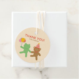 Cute Frog & Bear Birthday Party Favor Tags フェイバータグ