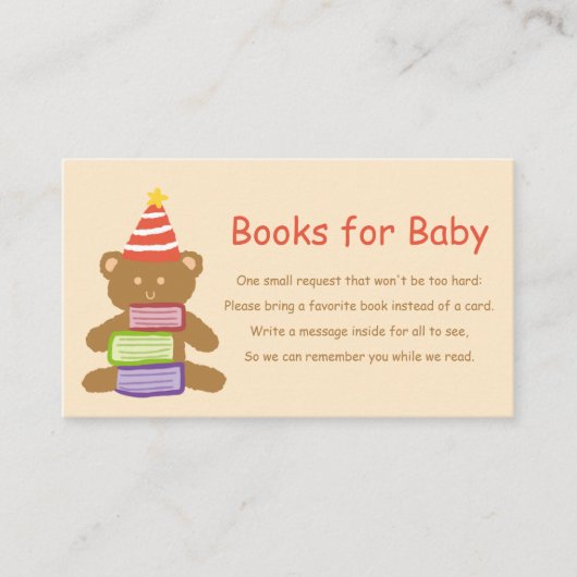 Cute Frog & Bear "Bring a Book" Enclosure Card エンクロージャーカード (正面)