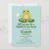 Cute Frog Birthday Invitation 招待状 (正面)