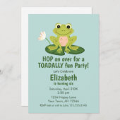 Cute Frog Birthday Invitation 招待状 (正面/裏面)