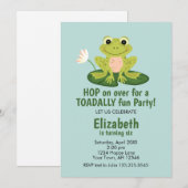 Cute Frog Birthday Invitation 招待状 (正面/裏面)