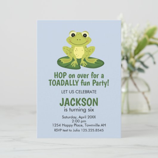Cute Frog Birthday Invitation 招待状 (スタンド正面)