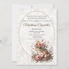 Cute Frog Birthday Invitation for Nature Lover 招待状