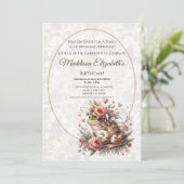 Cute Frog Birthday Invitation for Nature Lover 招待状 (スタンド正面)