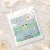 Cute Frog Birthday Party Thank You フェイバーバッグ (クリップ留めされた状態)