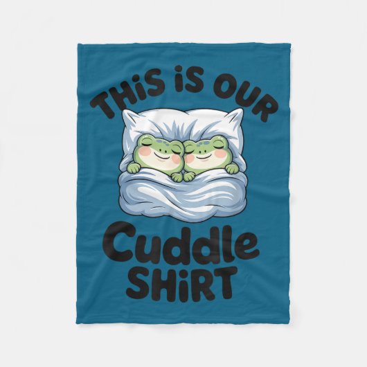 Cute Frog Couple This Is Our Cuddle フリースブランケット (正面)