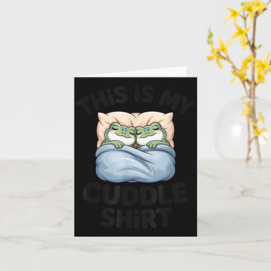 Cute Frog Cozy This Is My Cuddle  カード (黄色い花)