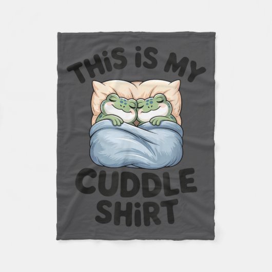 Cute Frog Cozy This Is My Cuddle フリースブランケット (正面)