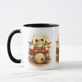 Cute Frog Drummer - Funny Animal Music Mug マグカップ
